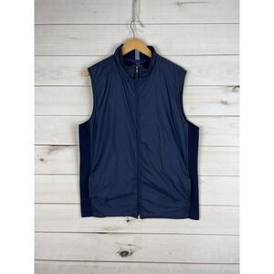 Fairway & Greene Navy Quilted Golf Vest with Knit Sides